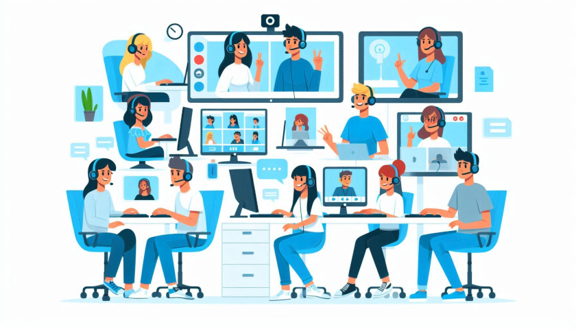 Illustration d&rsquo;une visioconférence