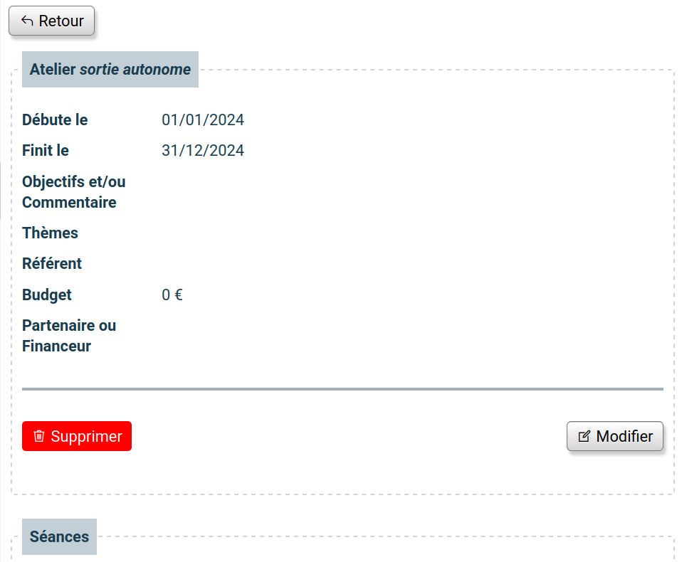 supprimer un atelier
