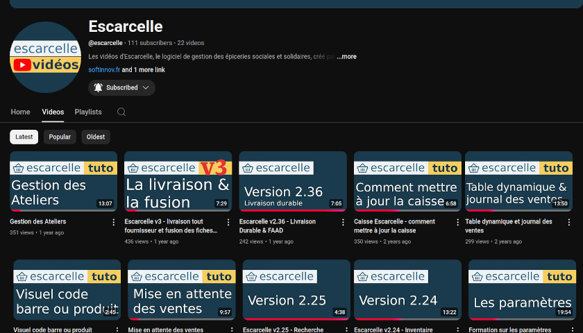 Formations vidéo Escarcelle
